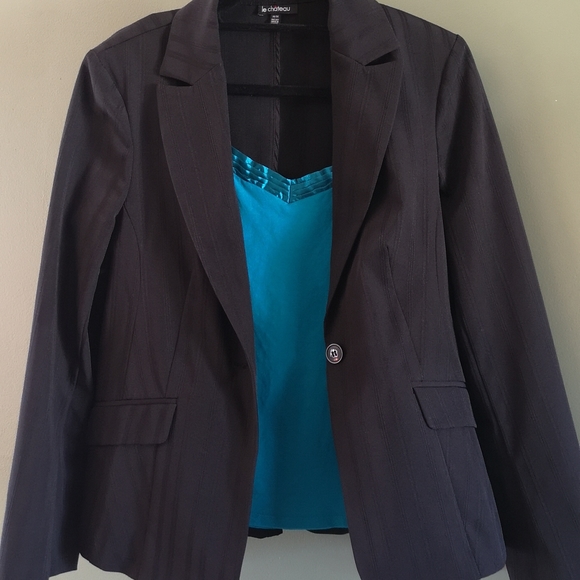 Satin Trim Teal Stretchy Adjustable Strap Cami Sz L Ricki's - Picture 6 of 7